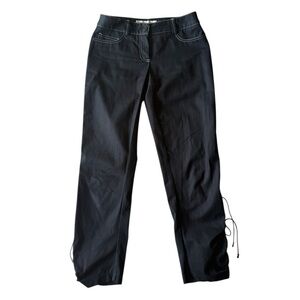 Trina Turk Black Slouchy Cotton Trousers Size 0